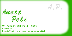 anett peli business card