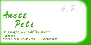 anett peli business card